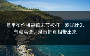 意甲布伦特福德末节被打一波18比2，有点离谱，录音把真相带出来