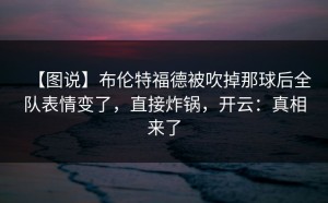【图说】布伦特福德被吹掉那球后全队表情变了，直接炸锅，开云：真相来了