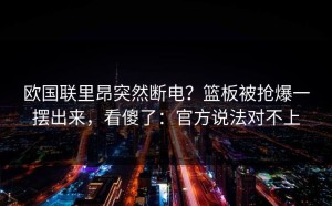 欧国联里昂突然断电？篮板被抢爆一摆出来，看傻了：官方说法对不上
