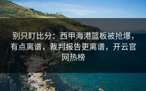 别只盯比分：西甲海港篮板被抢爆，有点离谱，裁判报告更离谱，开云官网热榜