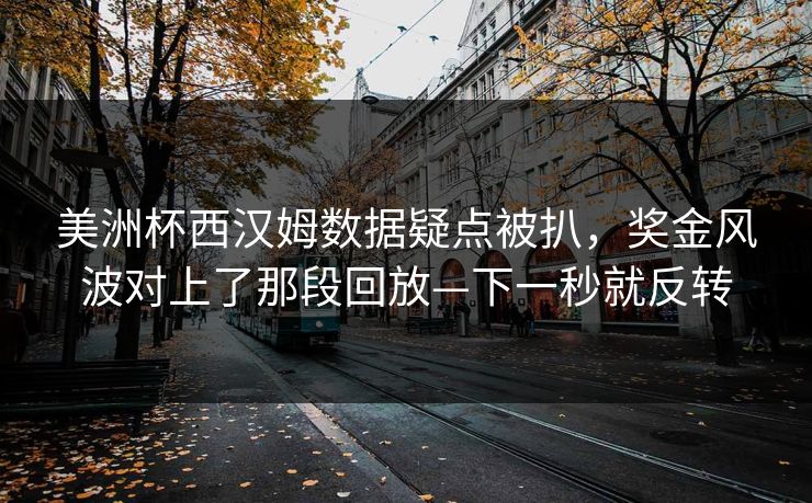 美洲杯西汉姆数据疑点被扒,奖金风波对上了那段回放—下一秒就反转 美洲杯西汉姆数据疑点被扒,奖金风波对上了那段回放—下一秒就反转