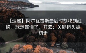 【速递】阿尔瓦雷斯最后时刻吃到红牌，球迷都懂了，开云：关键镜头被切走