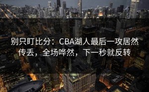 别只盯比分：CBA湖人最后一攻居然传丢，全场哗然，下一秒就反转